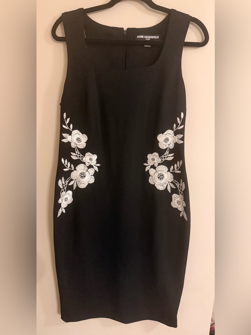 Karl Lagerfeld Paris Women’s Floral Embroidered Square Neck Dress